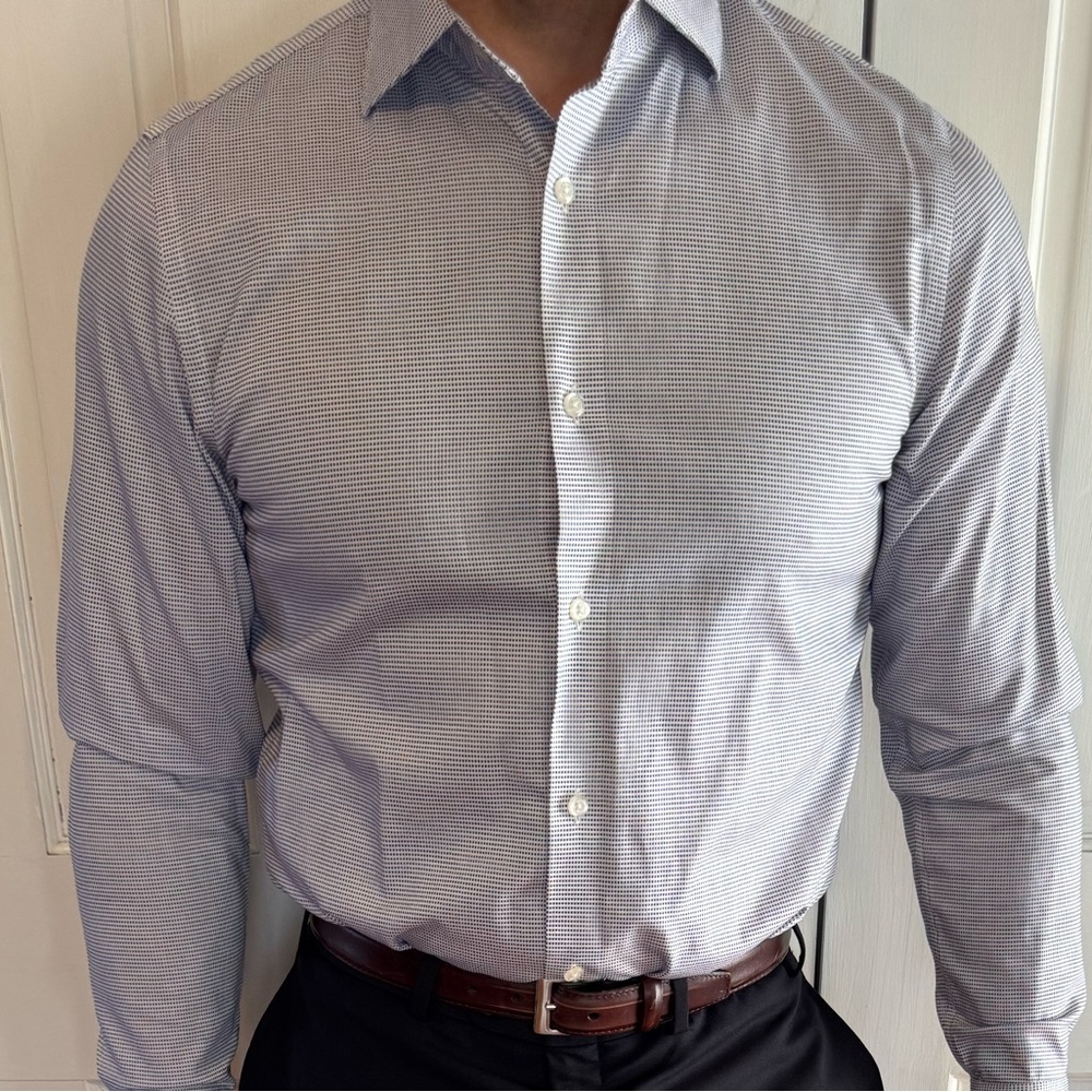 Banana Republic Purple Patterned Dress Shirt